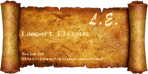 Lampert Elizeus névjegykártya